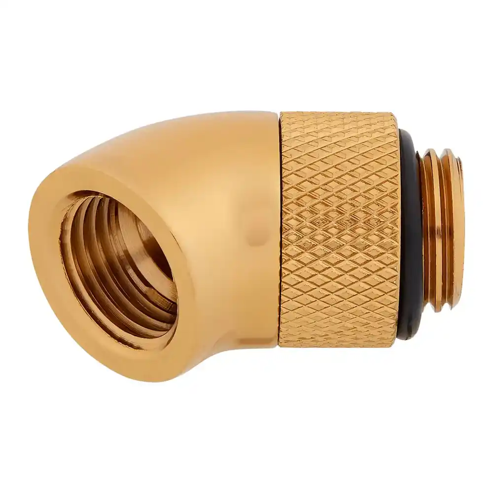 (image for) Corsair Hydro X XF Gold Brass G1/4" 45° Rotary Adapter Fitting - Twin Pack